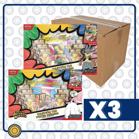CASE Ascended Heroes (ESPAÑOL) Premium Poster Collection - Mega Lucario/Mega Gardevoir