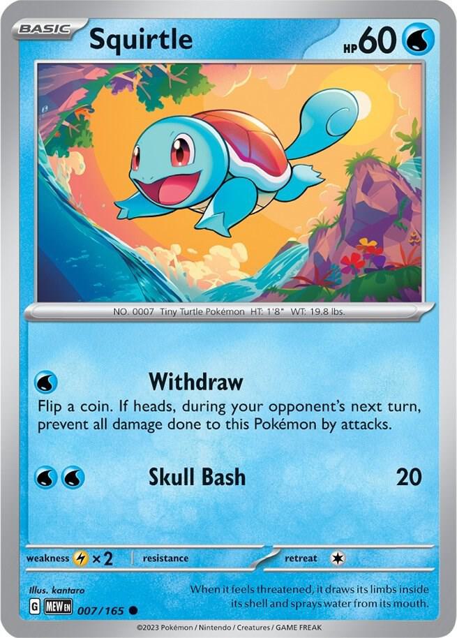 Squirtle 007/165 - Common - Reverse Holo - Español