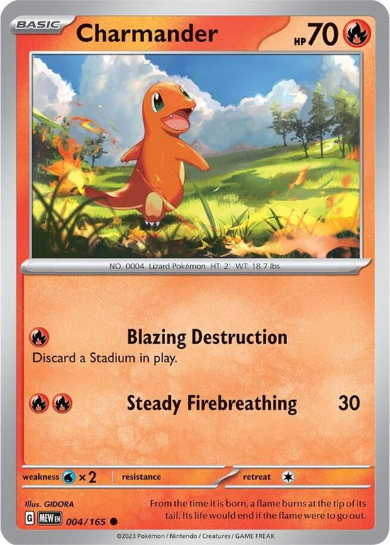 Charmander 004/165 - Common - Reverse Holo - Español