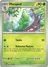 Metapod 011/165 - Common - Reverse Holo - Español-Kantocards