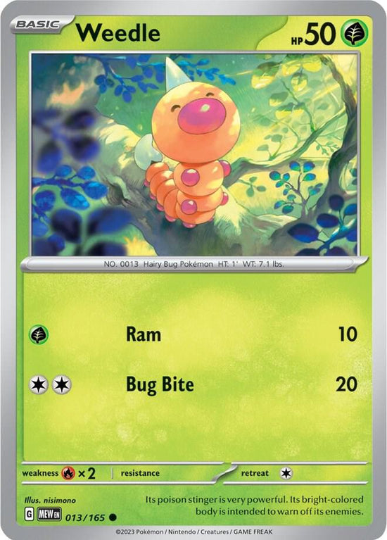 Weedle  013/165 - Common - Reverse Holo - Español