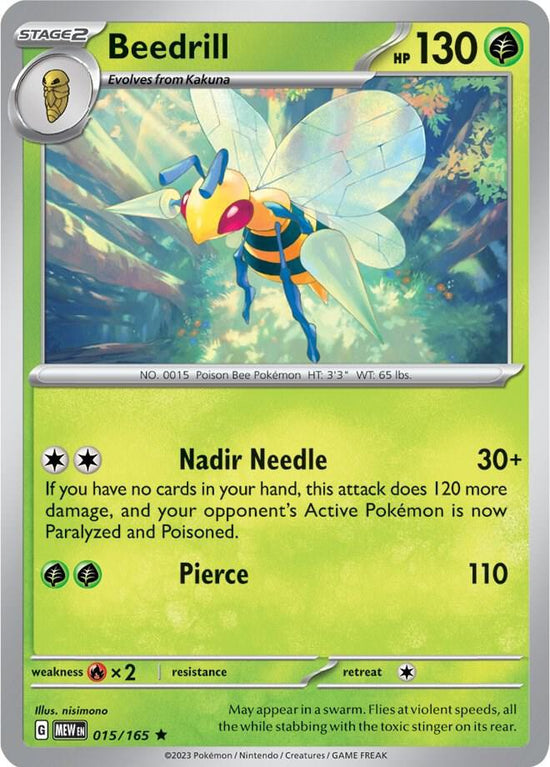 Beedrill  015/165 - Rare - Reverse Holo - Español