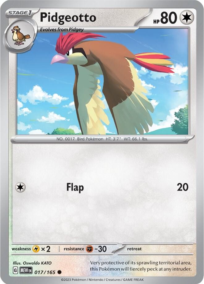 Pidgeotto  017/165 - Common - Reverse Holo - Español