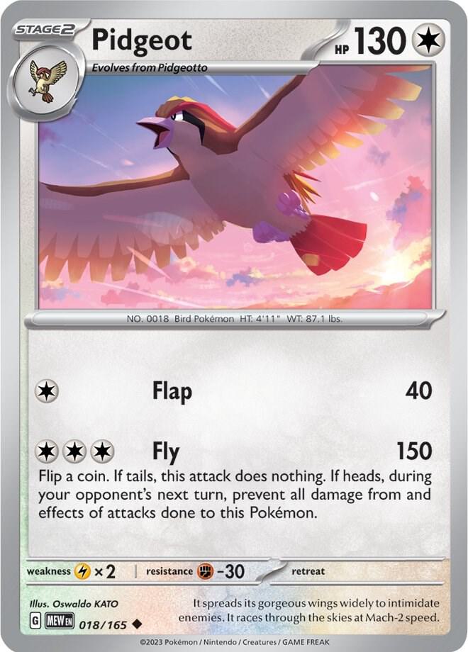 Pidgeot  018/165 - Uncommon - Reverse Holo - Español