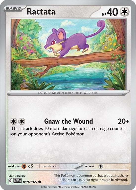 Rattata  019/165 - Common - Reverse Holo - Español