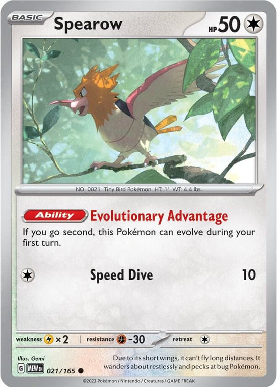 Spearow  021/165 - Common - Reverse Holo - Español