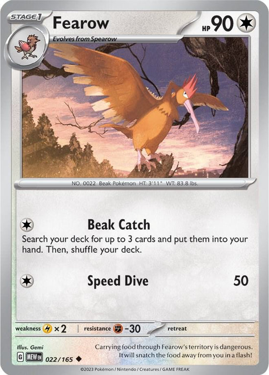 Fearow  022/165 - Uncommon - Reverse Holo - Español