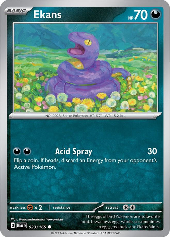 Ekans  023/165 - Common - Reverse Holo - Español