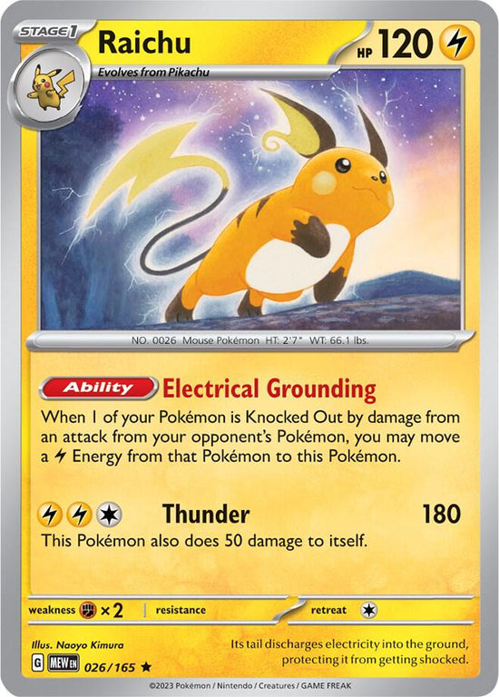 Raichu  026/165 - Rare - Reverse Holo - Español