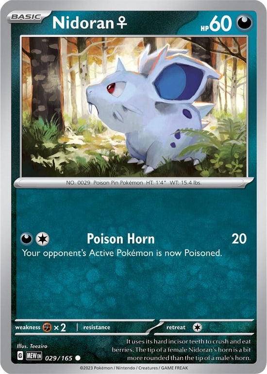 Nidoran F  029/165 - Common - Reverse Holo - Español