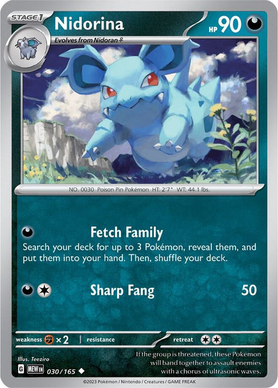 Nidorina  030/165 - Uncommon - Reverse Holo - Español