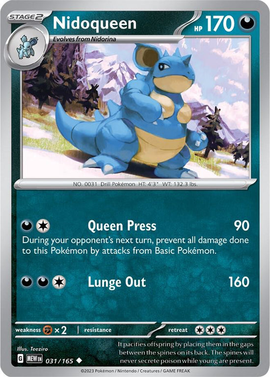 Nidoqueen  031/165 - Uncommon - Reverse Holo - Español
