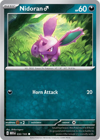Nidoran M 032/165 - Common - Reverse Holo - Español-Kantocards