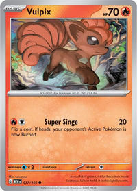 Vulpix 037/165 - Common - Reverse Holo - Español-Kantocards