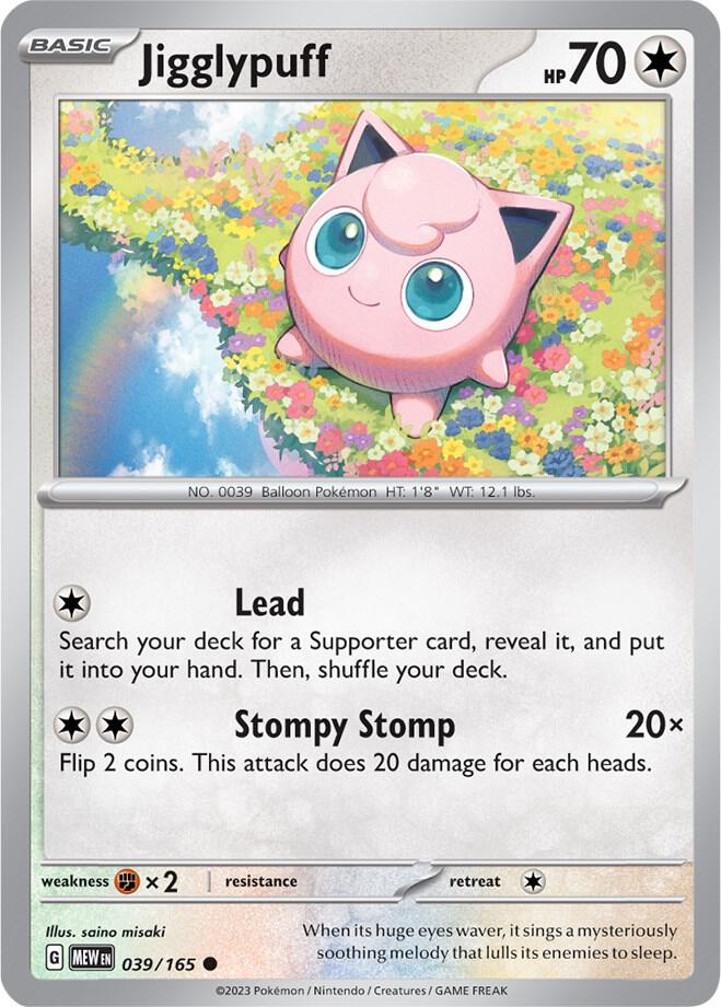Jigglypuff  039/165 - Common - Reverse Holo - Español