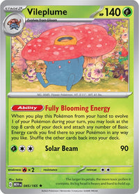 Vileplume 045/165 - Rare - Reverse Holo - Español-Kantocards