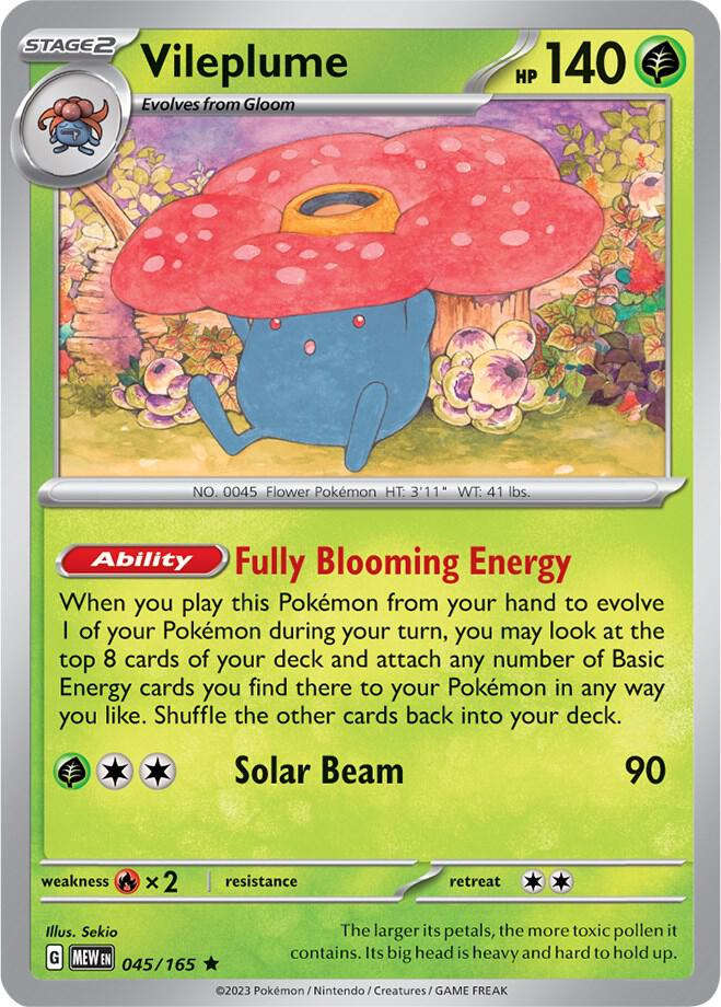Vileplume  045/165 - Rare - Reverse Holo - Español