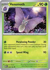 Venomoth 049/165 - Uncommon - Reverse Holo - Español-Kantocards