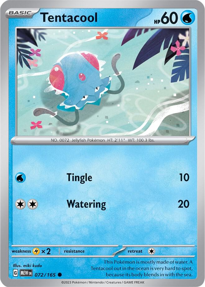 Tentacool  072/165 - Common - Reverse Holo - Español