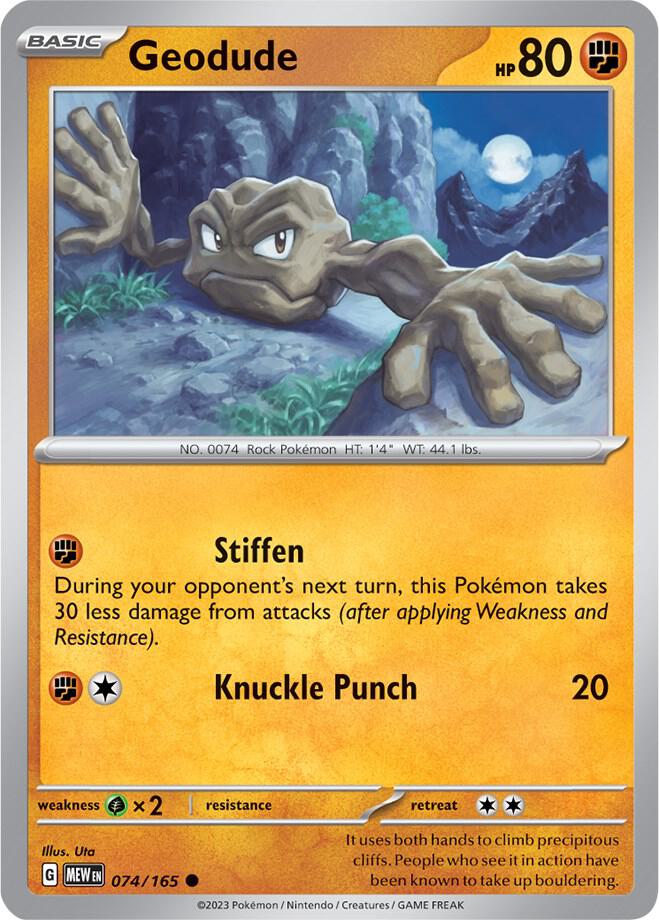 Geodude  074/165 - Common - Reverse Holo - Español