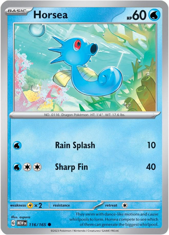 Horsea  116/165 - Common - Reverse Holo - Español