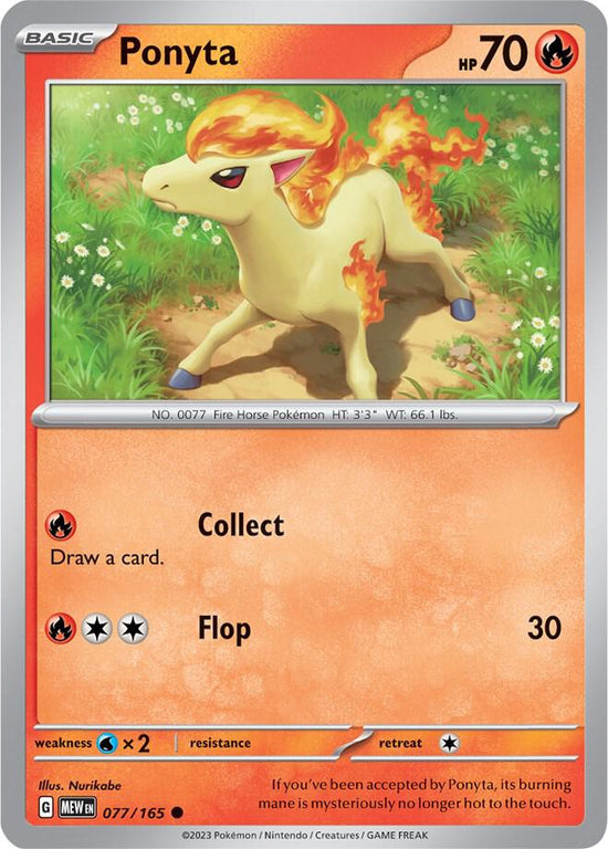 Ponyta  077/165 - Common - Reverse Holo - Español