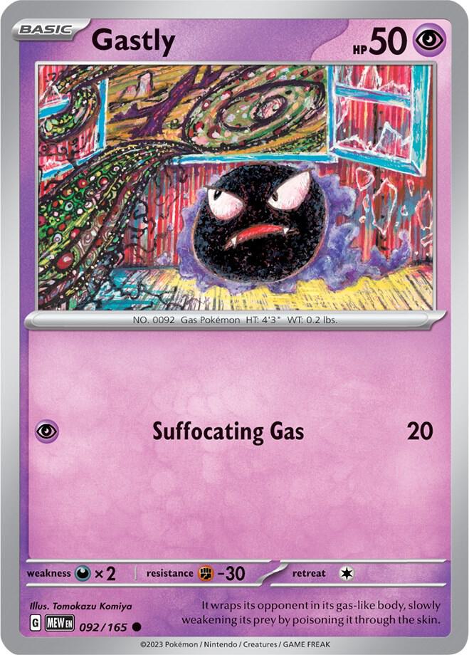 Gastly  092/165 - Common - Reverse Holo - Español