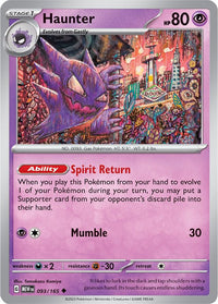Haunter 093/165 - Uncommon - Reverse Holo - Español-Kantocards