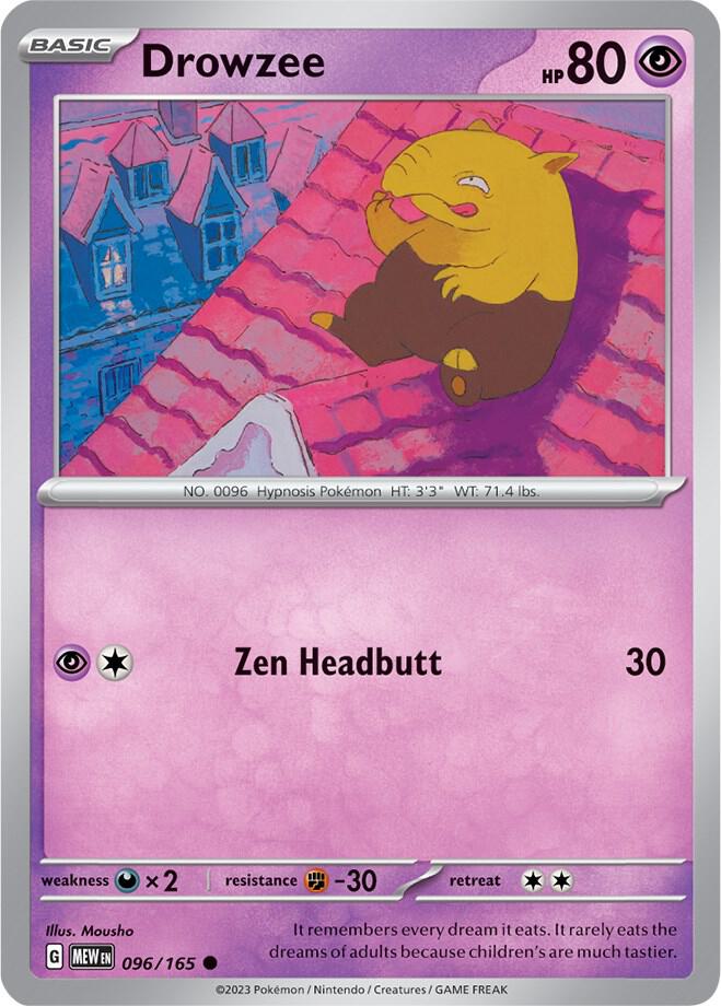 Drowzee  096/165 - Common - Reverse Holo - Español