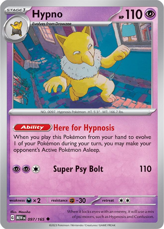 Hypno  097/165 - Uncommon - Reverse Holo - Español