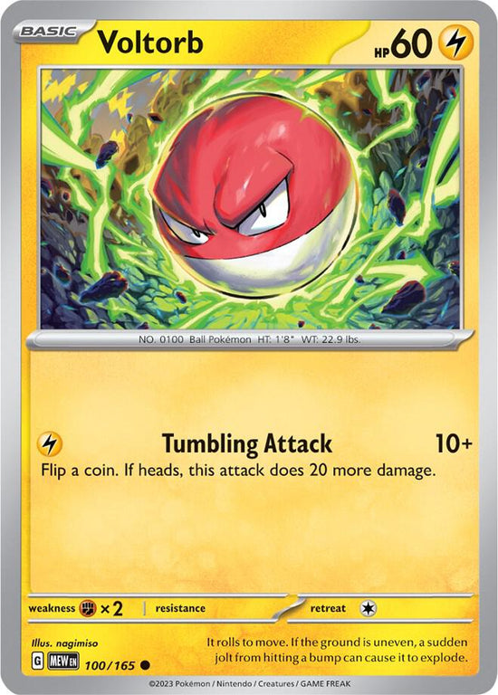 Voltorb  100/165 - Common - Reverse Holo - Español