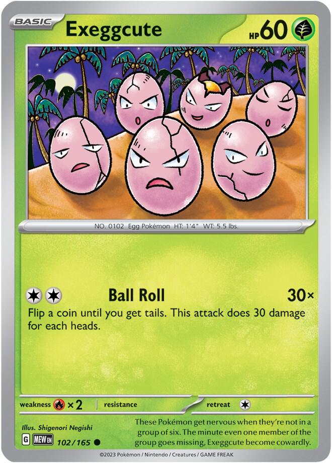 Exeggcute  102/165 - Common - Reverse Holo - Español