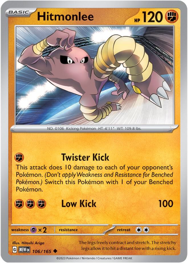 Hitmonlee  106/165 - Uncommon - Reverse Holo - Español