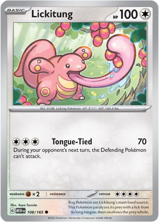 Lickitung  108/165 - Common - Reverse Holo - Español