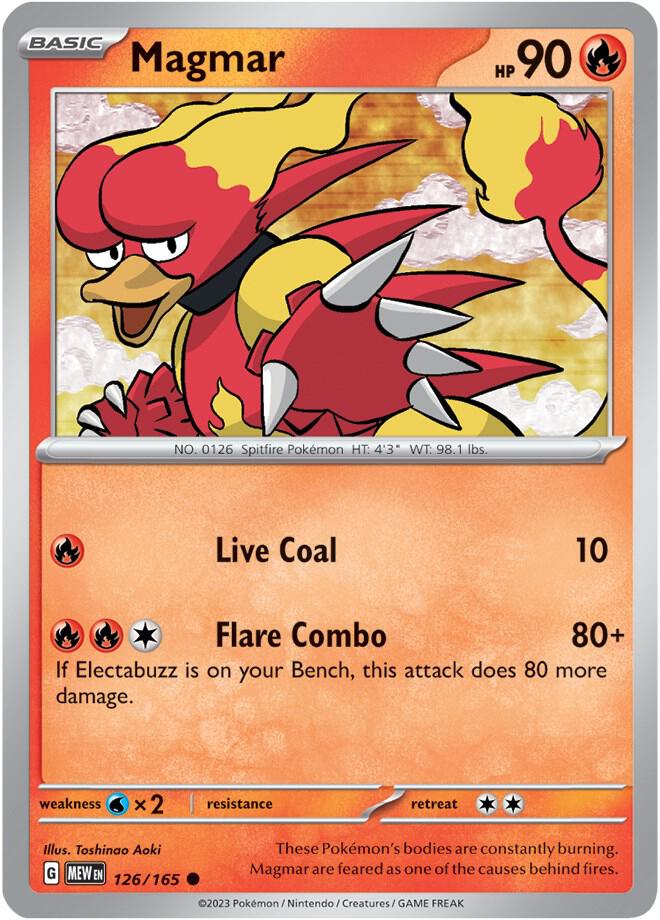 Magmar  126/165 - Common - Reverse Holo - Español