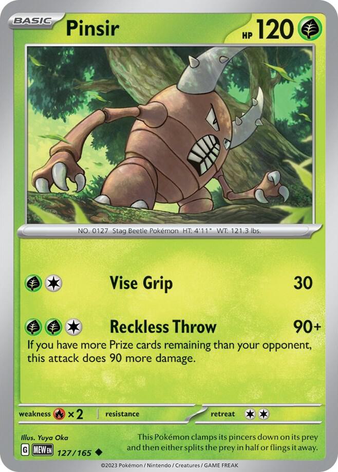 Pinsir  127/165 - Uncommon - Reverse Holo - Español