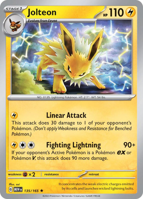 Jolteon  135/165 - Rare - Reverse Holo - Español