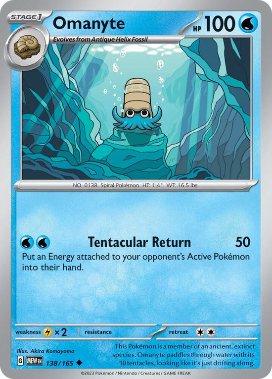 Omanyte 138/165 - Uncommon - Reverse Holo - Español
