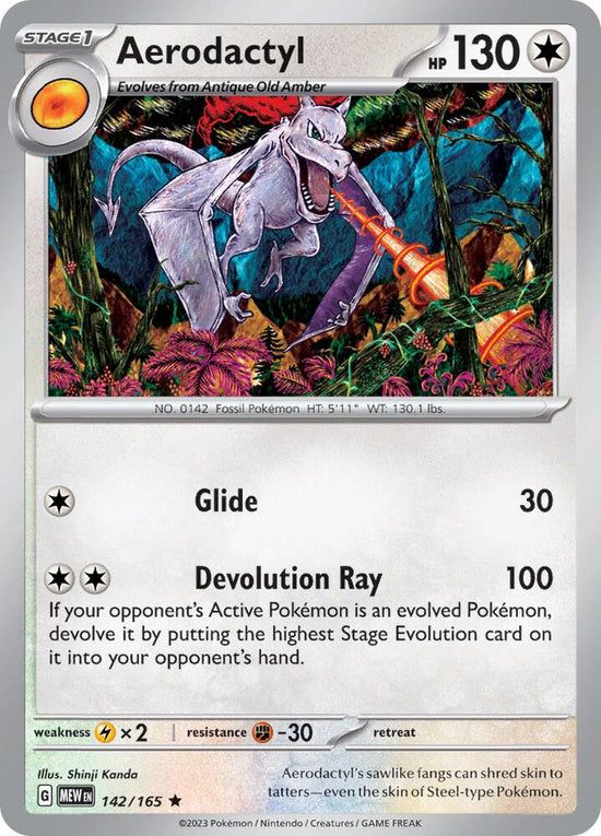 Aerodactyl  142/165 - Rare - Reverse Holo - Español