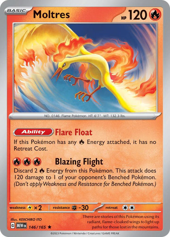 Moltres  146/165 - Rare - Reverse Holo - Español