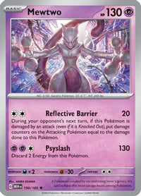 Mewtwo 150/165 - Rare - Holo-Kantocards