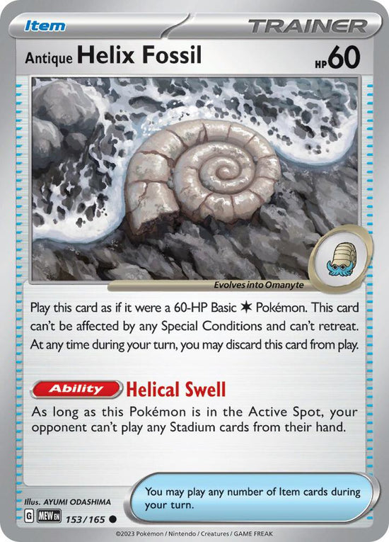 Antique Helix Fossil  153/165 - Common - Reverse Holo - Español