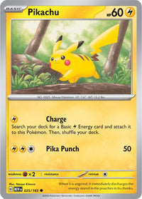 Pikachu 025/165 - Common - Reverse Holo - Español-Kantocards