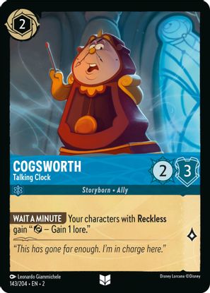 Cogsworth - Talking Clock  143/204 - Uncommon - Cold Foil