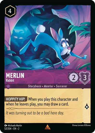 Merlin - Rabbit  52/204 - Rare - Cold Foil