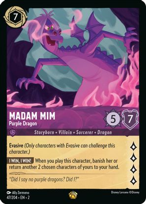 Madam Mim - Purple Dragon  47/204 - Legendary - Cold Foil
