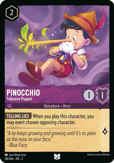 Pinocchio - Talkative Puppet  58/204 - Uncommon - Cold Foil