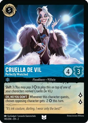 Cruella De Vil - Perfectly Wretched  145/204 - Uncommon - Cold Foil