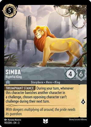 Simba - Rightful King 193/204 - Uncommon - Cold Foil-Kantocards