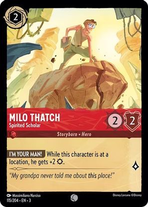 Milo Thatch - Spirited Scholar  115/204 - Common - Cold Foil